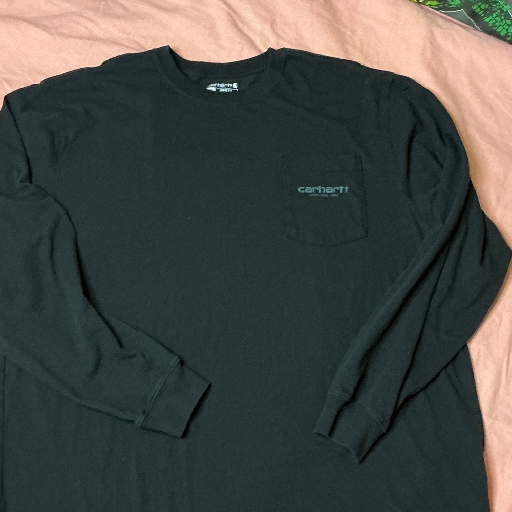 Carhartt Black Long Sleeve Tee with Green Logo - Picture 12 of 13